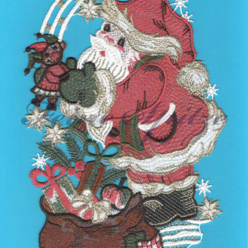 Fensterbild Santa mit Kasperle