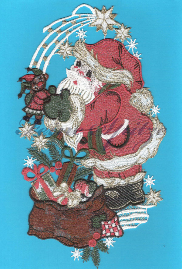 Fensterbild Santa mit Kasperle