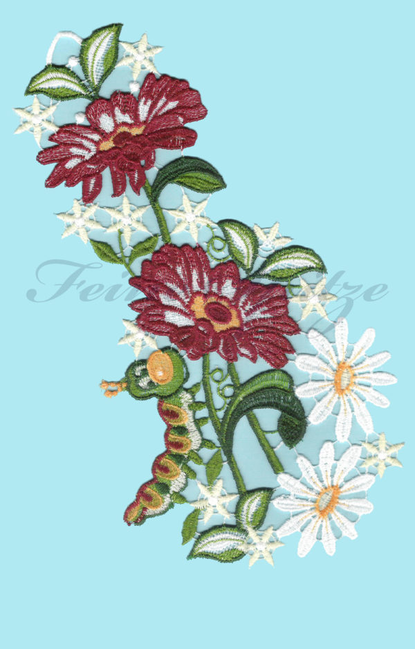 Fensterbild Raupe auf Blume