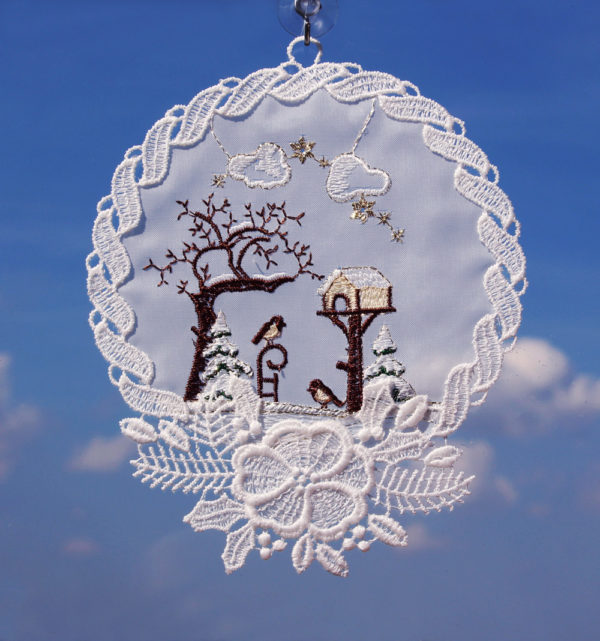 Fensterbild Vogelhaus