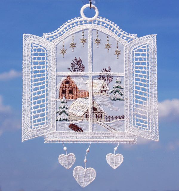 Fensterrahmen mit Landschaft