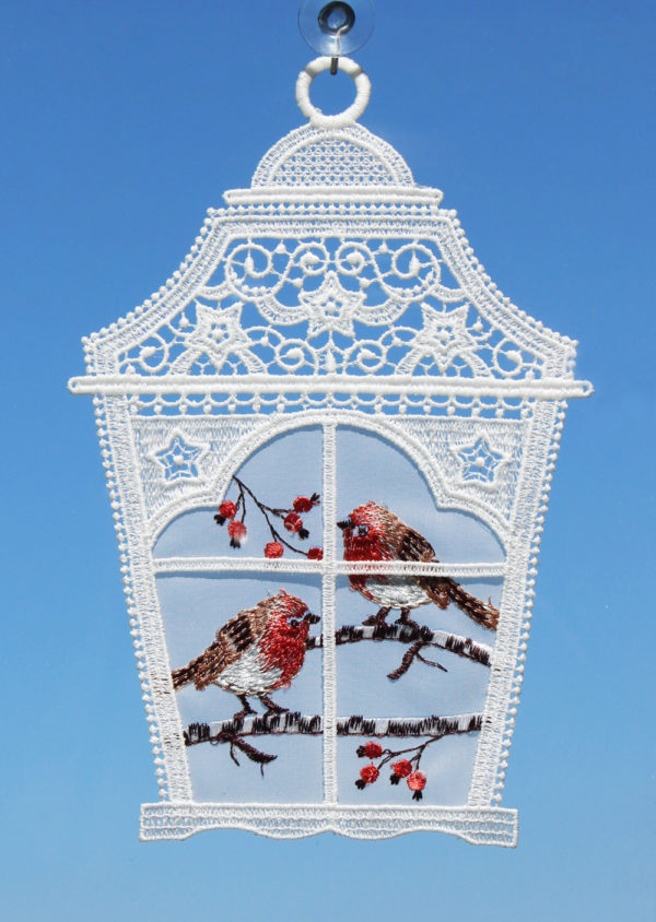 Fensterbild Laterne mit Vögel (terra)