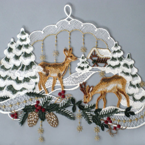Fensterbild Weihnachtsrehe