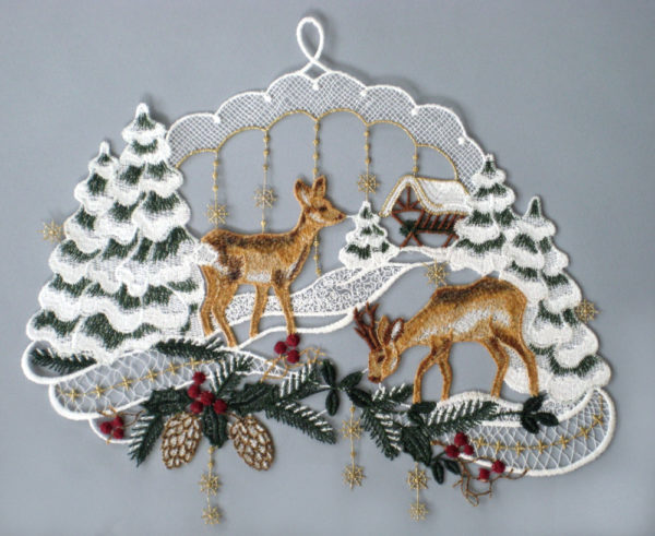 Fensterbild Weihnachtsrehe