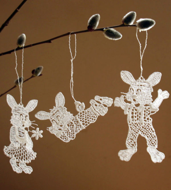 Spitzenanhänger Osterhasenset