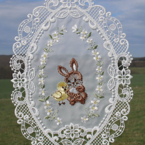 Fensterbild Hase mit Küken