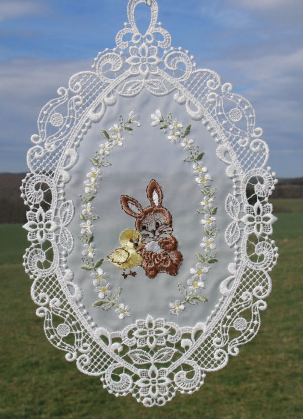 Fensterbild Hase mit Küken